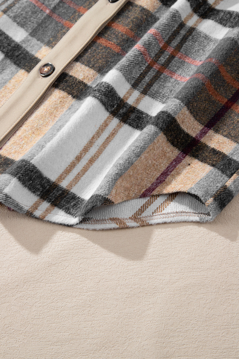 Khaki Plaid Patchwork Long Sleeve Mini Dress with Pockets